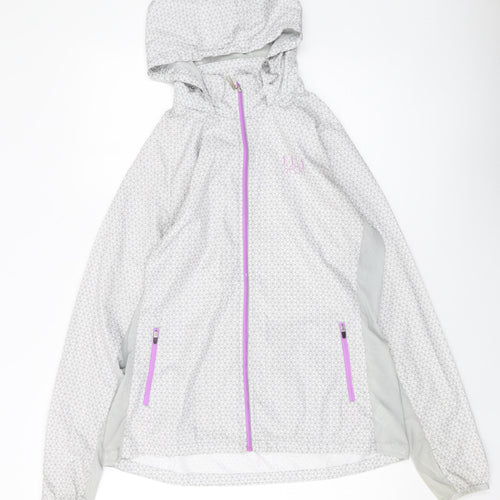 Elle Sport Womens Grey Geometric Jacket Size M Zip