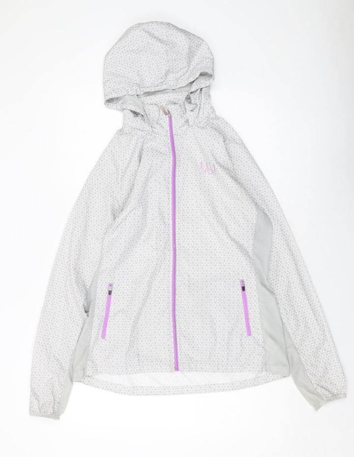 Elle Sport Womens Grey Geometric Jacket Size M Zip