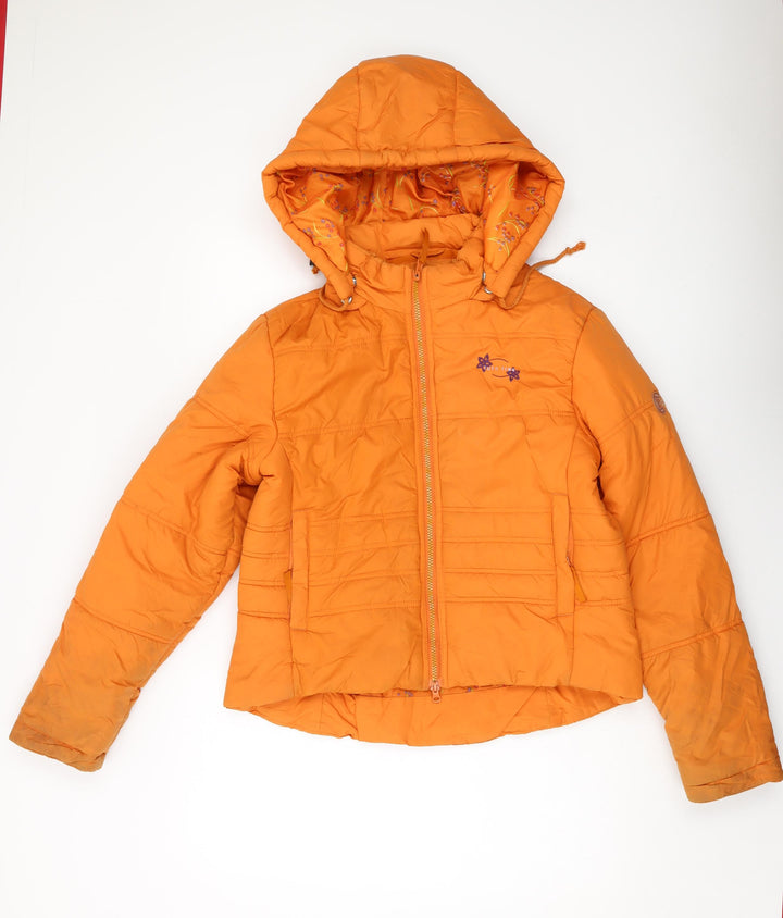Sfera Womens Orange Puffer Jacket Jacket Size L Zip