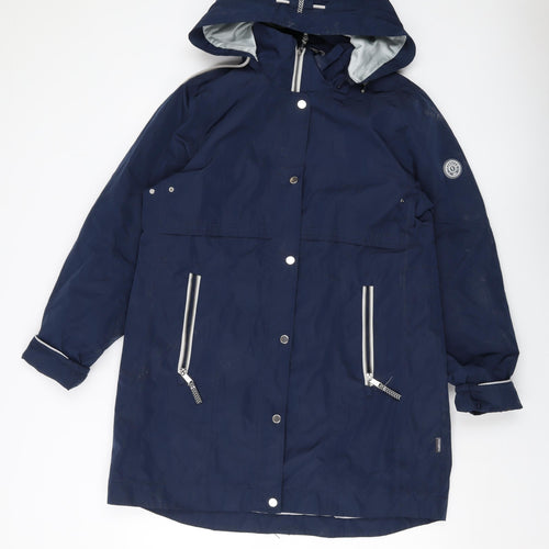 Frandsen Womens Blue Jacket Size 14 Zip