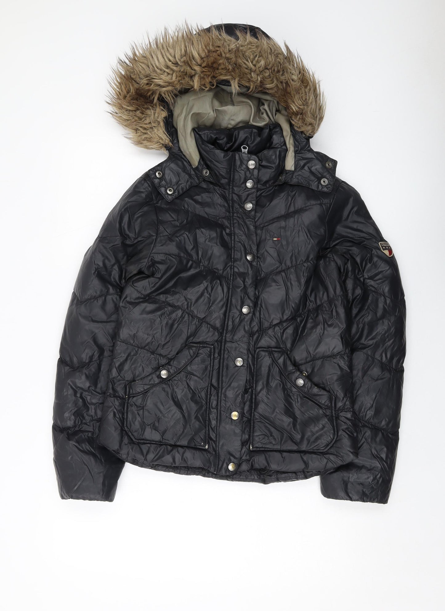 Tommy Hilfiger Womens Black Jacket Size XS Zip