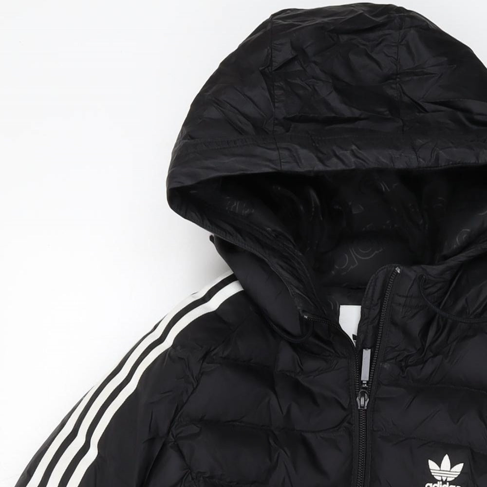 adidas Womens Black Puffer Jacket Jacket Size 6 Zip