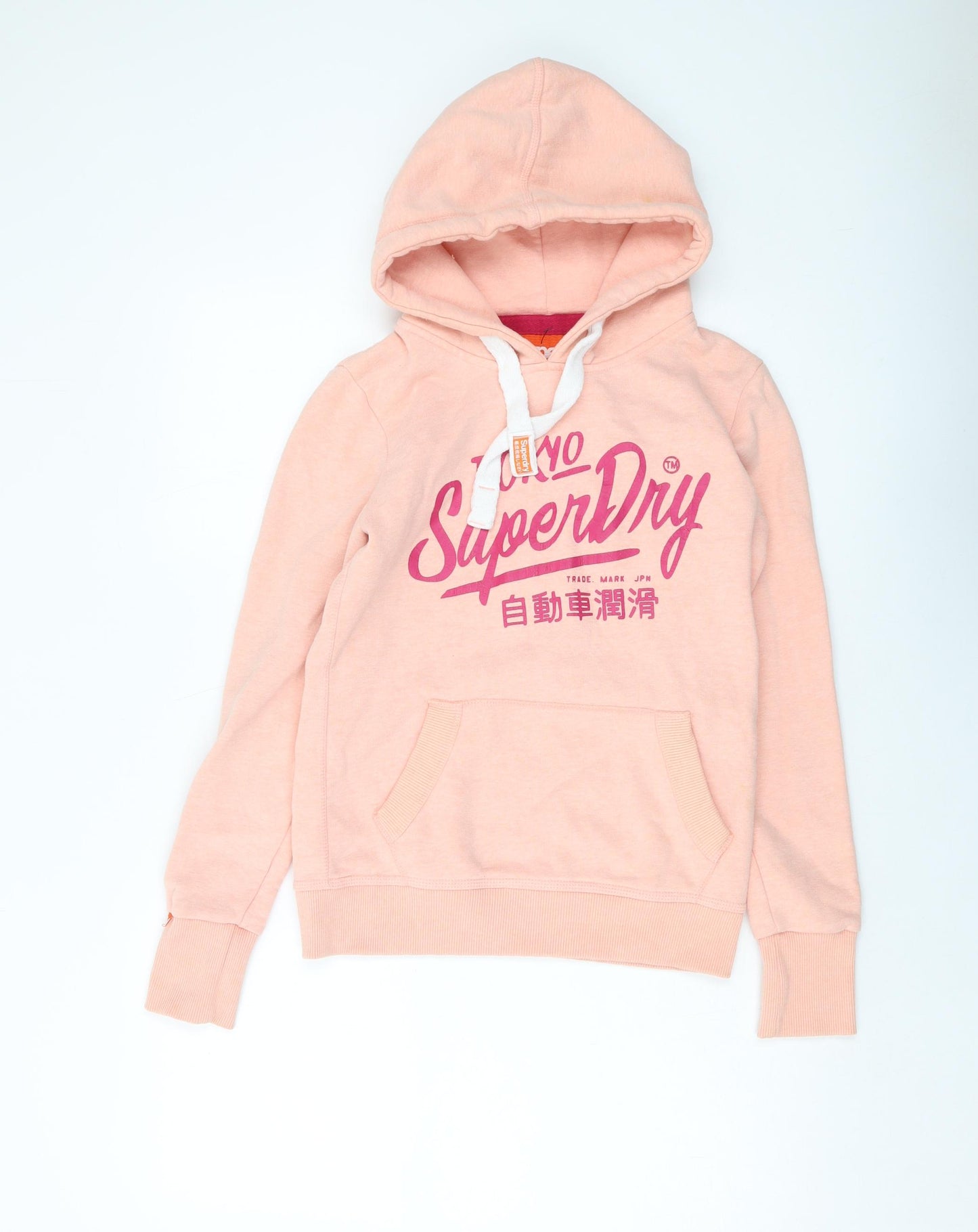 Superdry Womens Pink Cotton Pullover Hoodie Size XS Pullover
