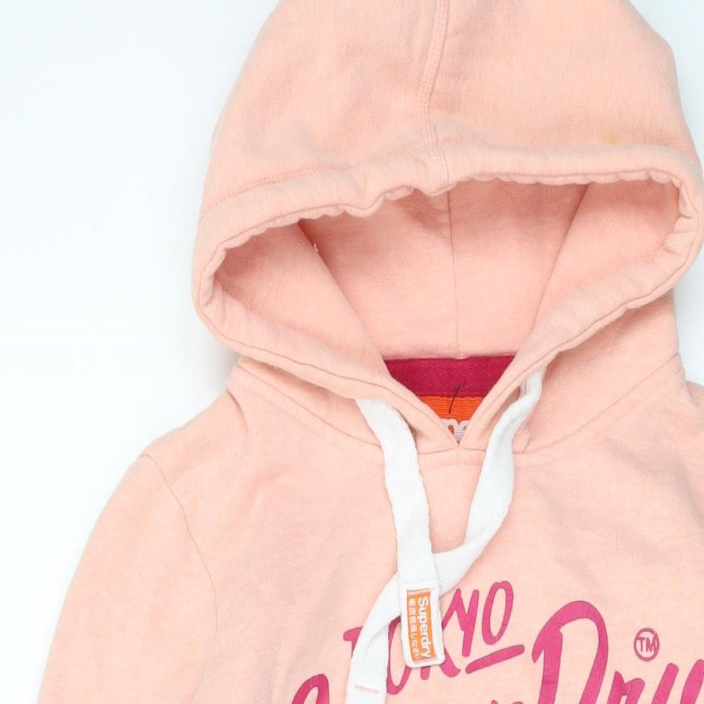 Superdry Womens Pink Cotton Pullover Hoodie Size XS Pullover