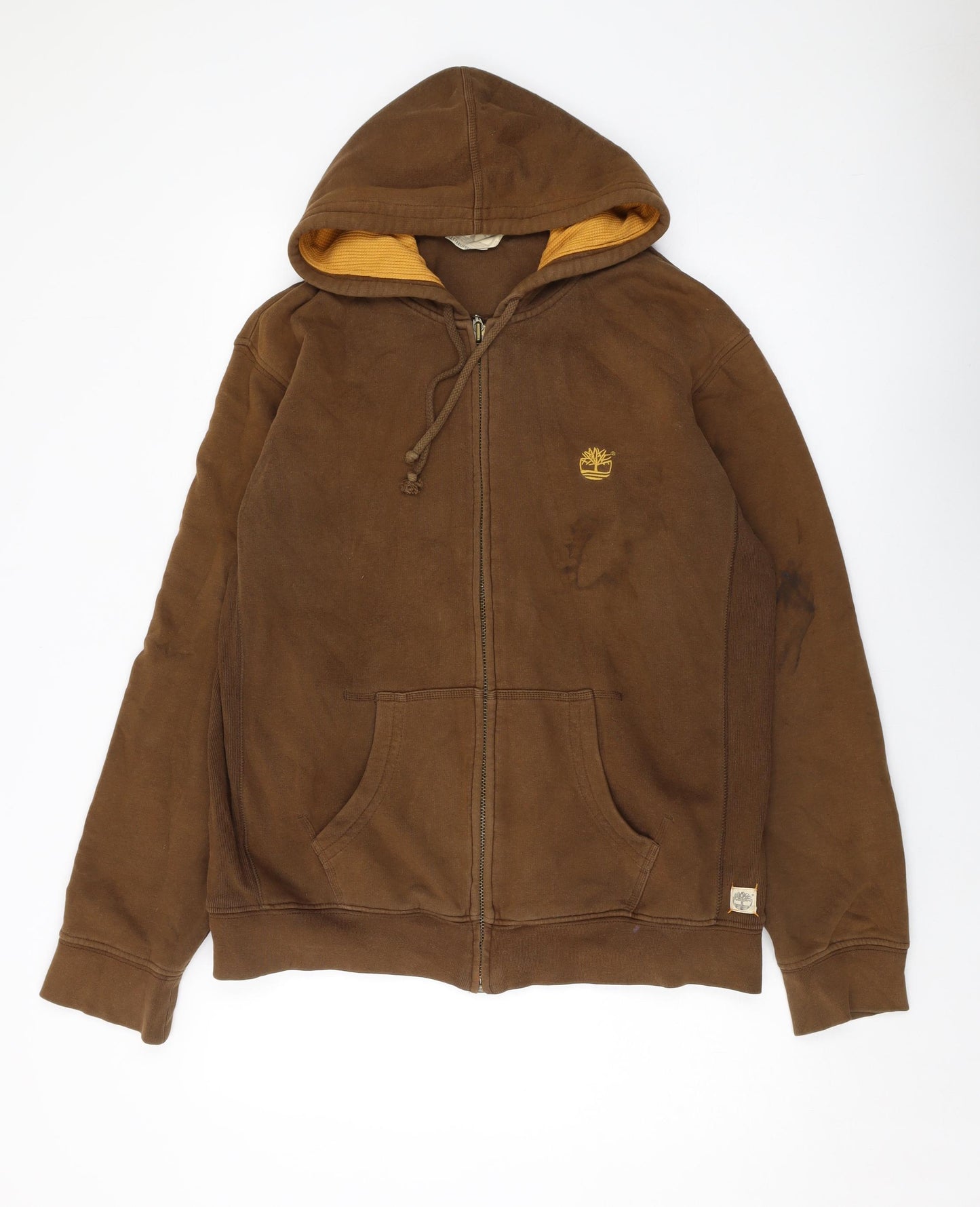 Timberland Mens Brown Cotton Full Zip Hoodie Size M