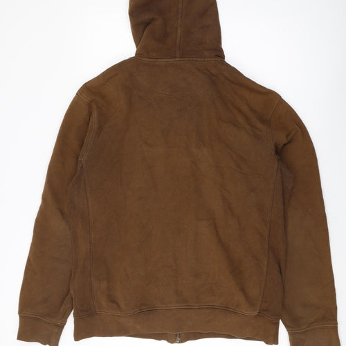Timberland Mens Brown Cotton Full Zip Hoodie Size M
