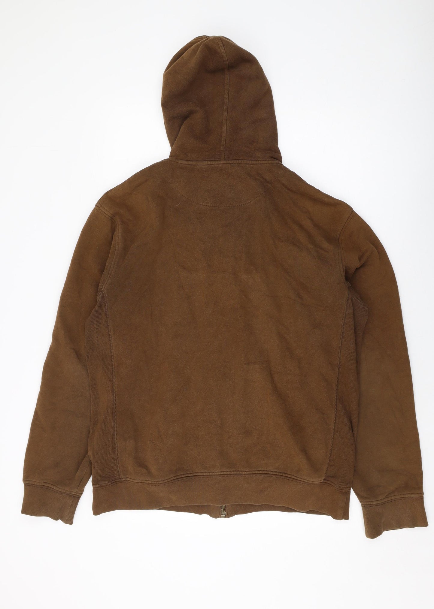 Timberland Mens Brown Cotton Full Zip Hoodie Size M