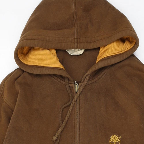 Timberland Mens Brown Cotton Full Zip Hoodie Size M