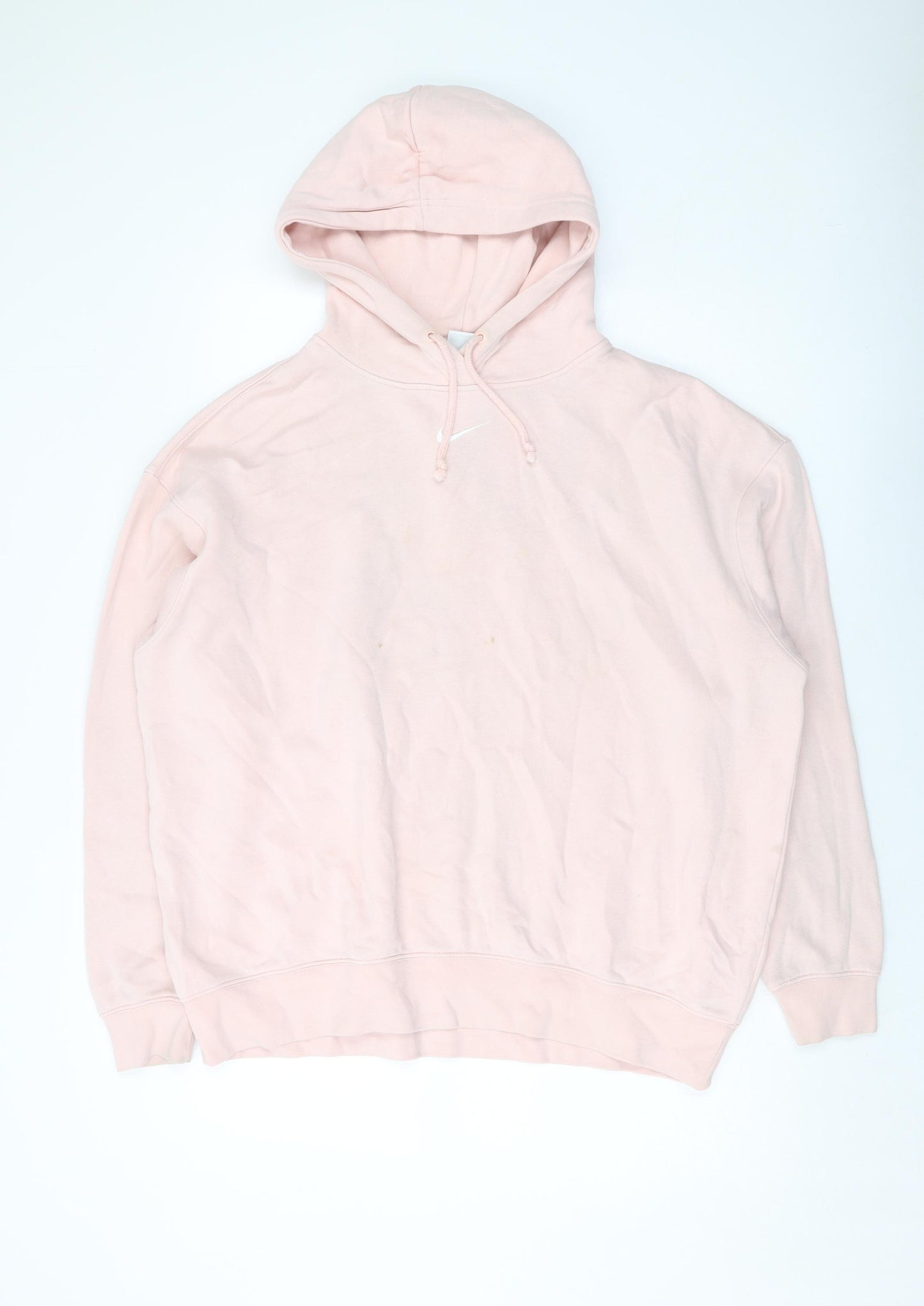 Nike Womens Pink Cotton Pullover Hoodie Size M Pullover