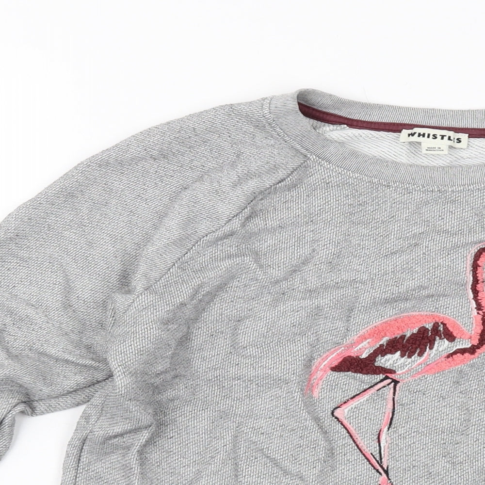 Whistles Womens Grey Cotton Pullover Sweatshirt Size S Pullover
