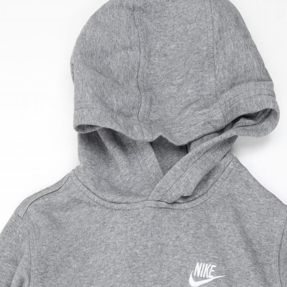 Nike Boys Grey Cotton Pullover Hoodie Size 13-14 Years Pullover