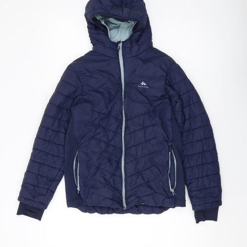 Quechua Boys Blue Puffer Jacket Jacket Size 12-13 Years Zip