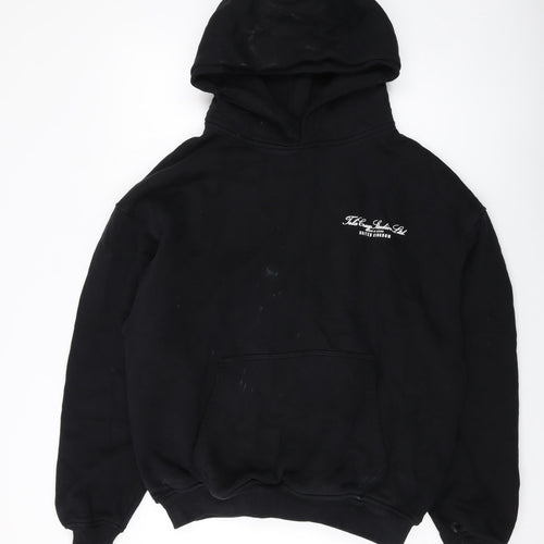 Tela Cruz Mens Black Cotton Pullover Hoodie Size L