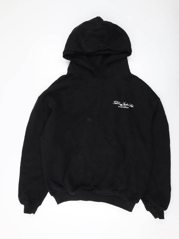 Tela Cruz Mens Black Cotton Pullover Hoodie Size L