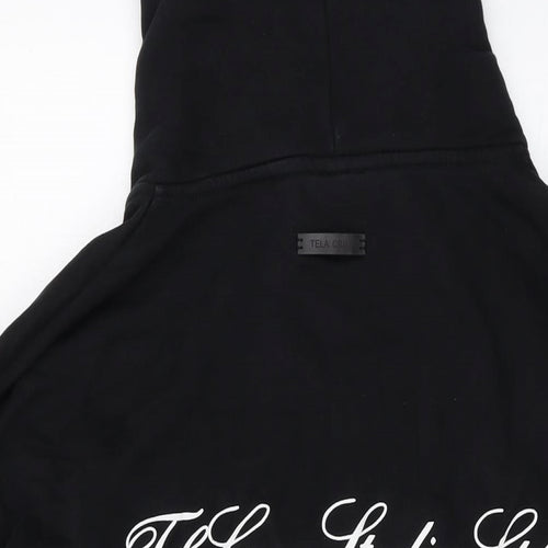 Tela Cruz Mens Black Cotton Pullover Hoodie Size L