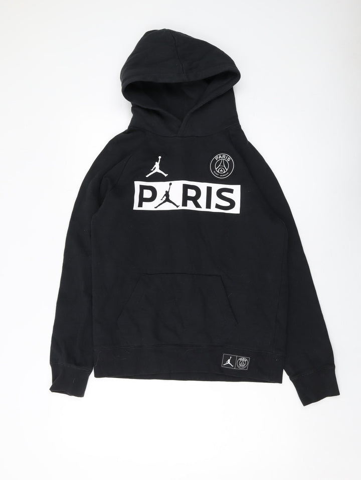 Joradan Boys Black Cotton Pullover Hoodie Size 13-14 Years Pullover - Paris Saint Germain FC