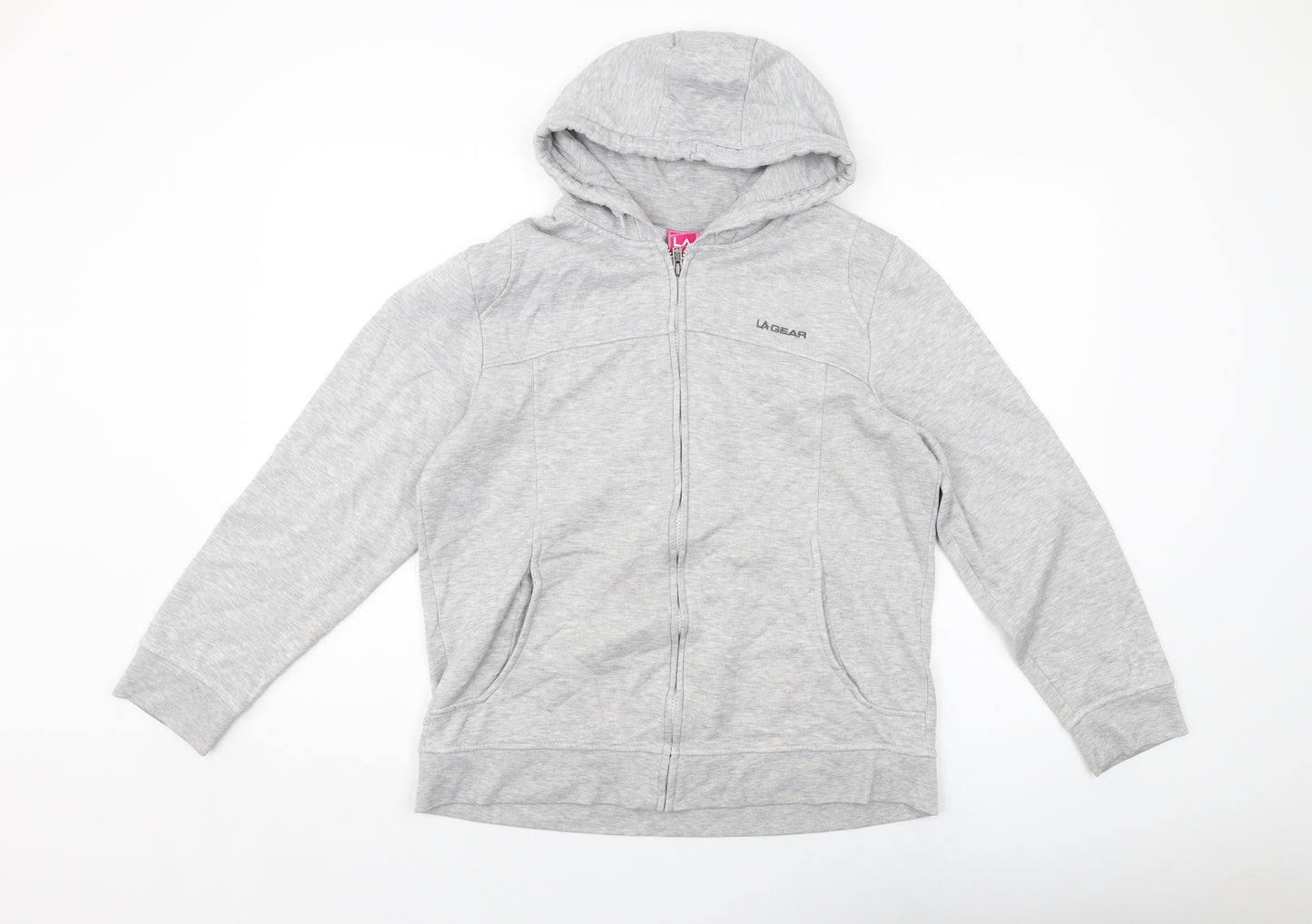 LA Gear Womens Grey Polyester Full Zip Hoodie Size 16 Zip