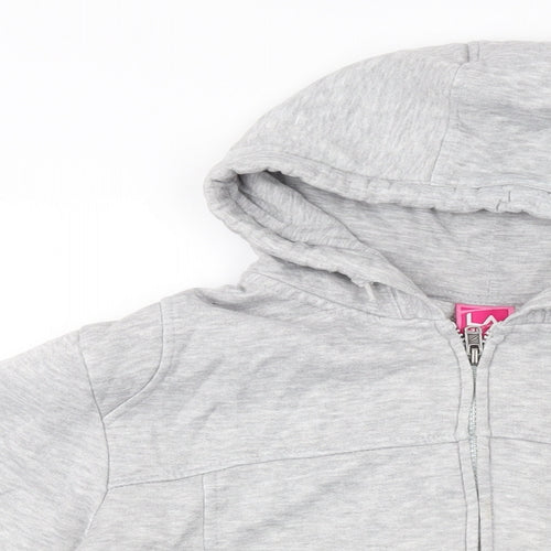 LA Gear Womens Grey Polyester Full Zip Hoodie Size 16 Zip