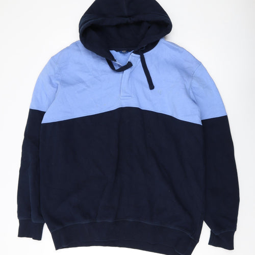 Cotton Traders Mens Blue Cotton Pullover Hoodie Size XL