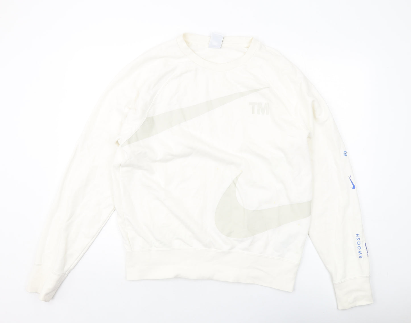 Nilke Mens Ivory Cotton Pullover Sweatshirt Size M
