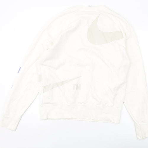 Nilke Mens Ivory Cotton Pullover Sweatshirt Size M