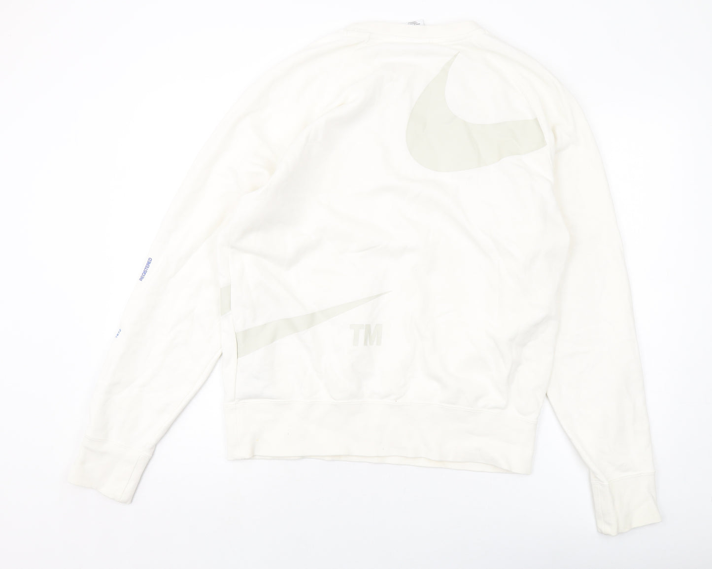 Nilke Mens Ivory Cotton Pullover Sweatshirt Size M