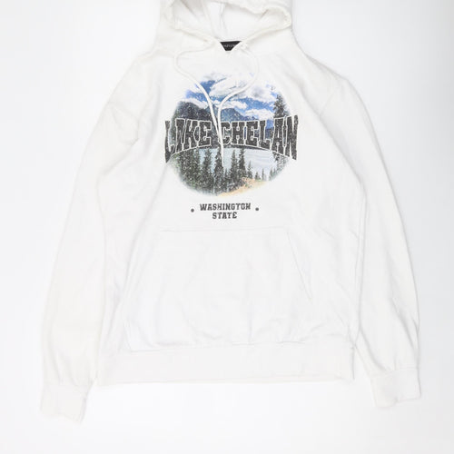 Lake Chelan Womens White Polyester Pullover Hoodie Size S Pullover
