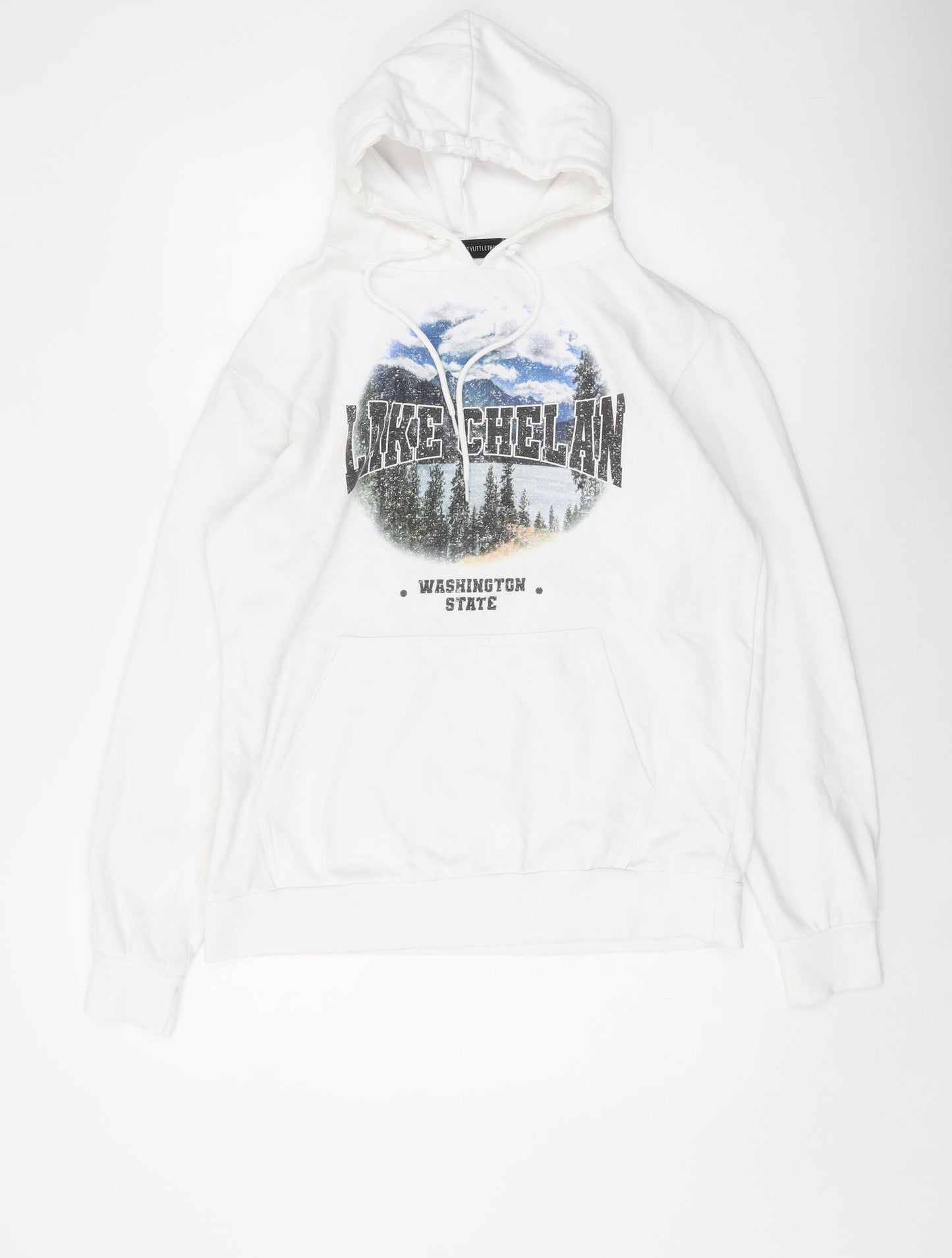 Lake Chelan Womens White Polyester Pullover Hoodie Size S Pullover