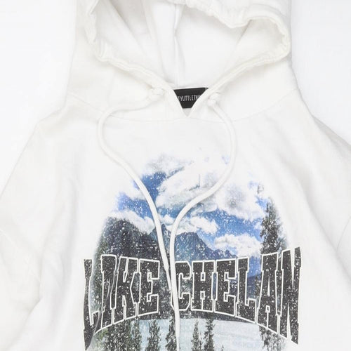 Lake Chelan Womens White Polyester Pullover Hoodie Size S Pullover