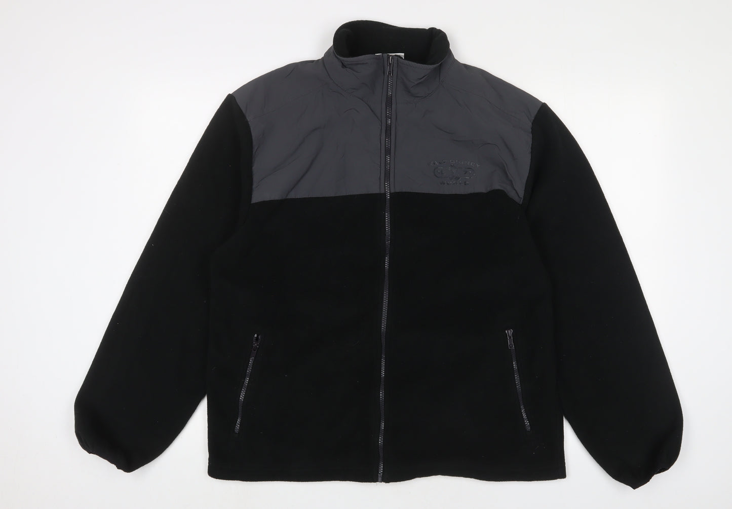 Disney Mens Black Jacket Size M Zip - Logo
