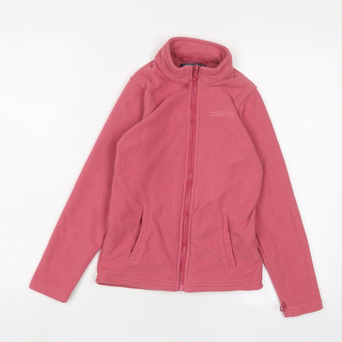 Mountain Warehouse Girls Pink Jacket Size 9-10 Years Zip - Logo, Embroidered