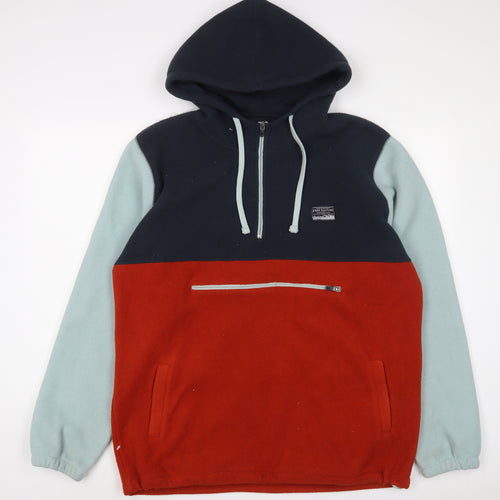 Free Nation Mens Multicoloured Polyester Pullover Hoodie Size L - Logo, Embroidered