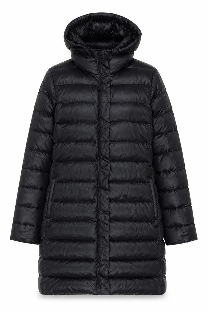 Joseph Womens Black Puffer Jacket Coat Size 10 Zip