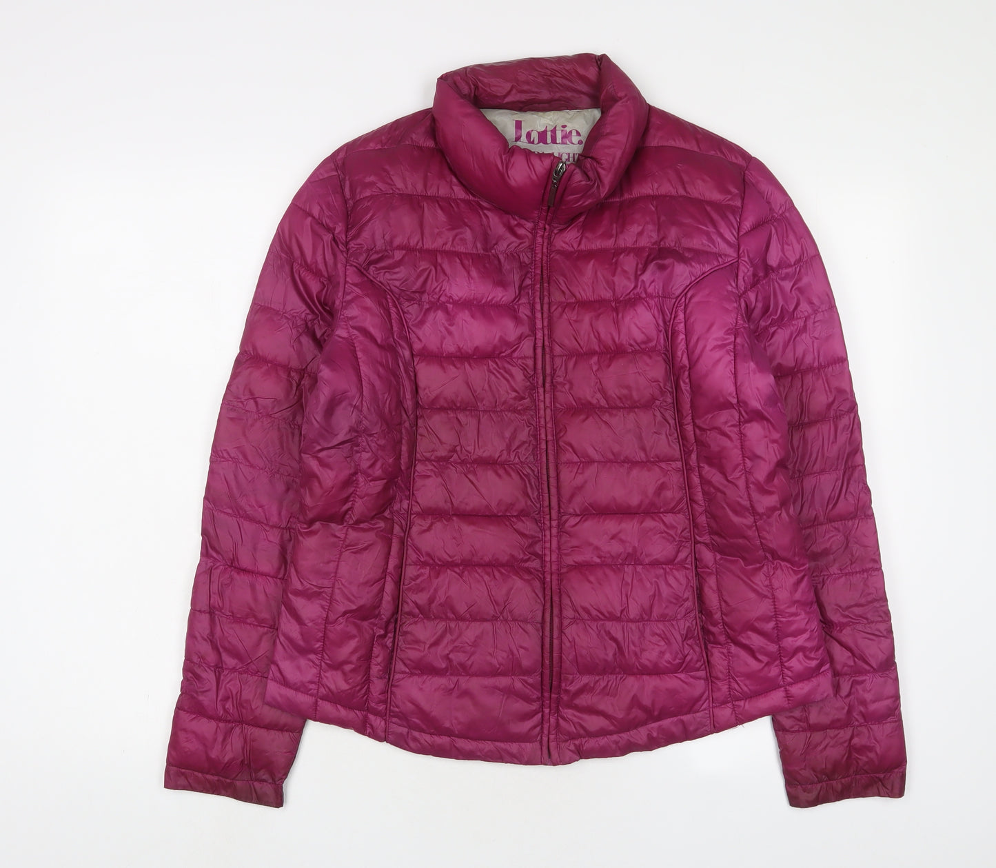 Lottie Womens Purple Puffer Jacket Jacket Size M Zip