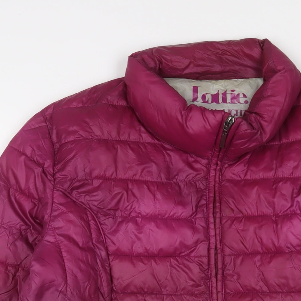 Lottie Womens Purple Puffer Jacket Jacket Size M Zip