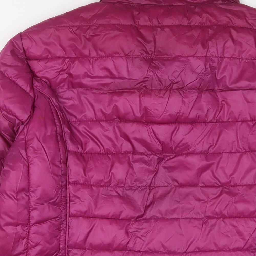 Lottie Womens Purple Puffer Jacket Jacket Size M Zip