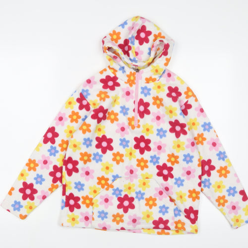 Peter Storm Girls Multicoloured Floral Polyester Pullover Hoodie Size 9-10 Years Zip