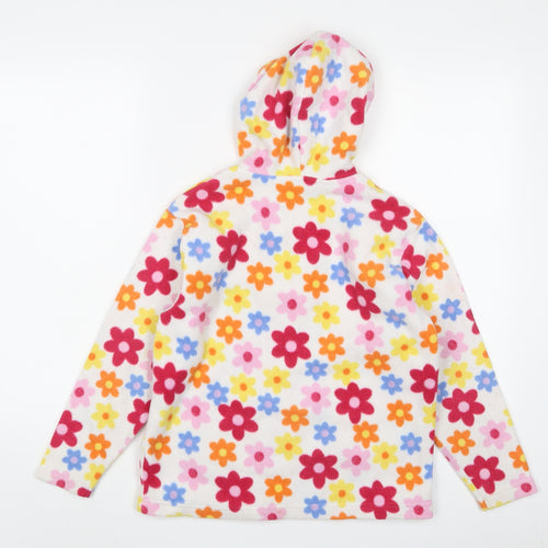 Peter Storm Girls Multicoloured Floral Polyester Pullover Hoodie Size 9-10 Years Zip