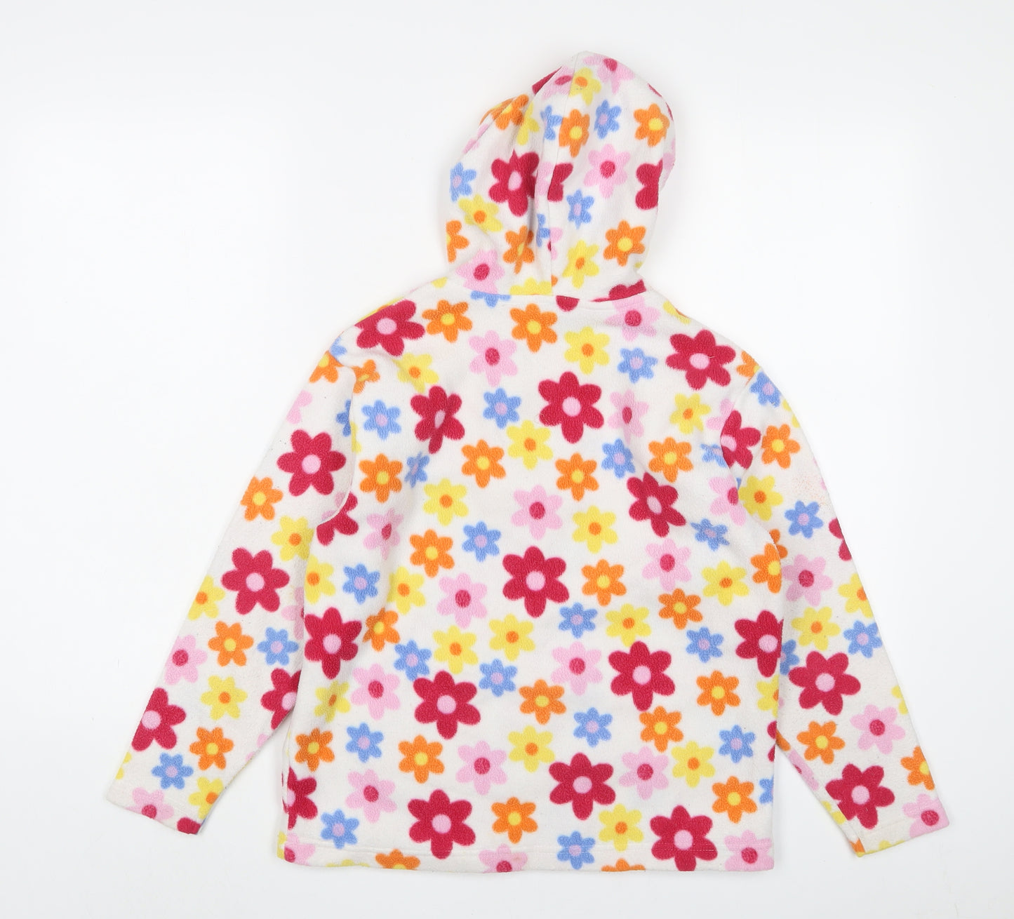 Peter Storm Girls Multicoloured Floral Polyester Pullover Hoodie Size 9-10 Years Zip