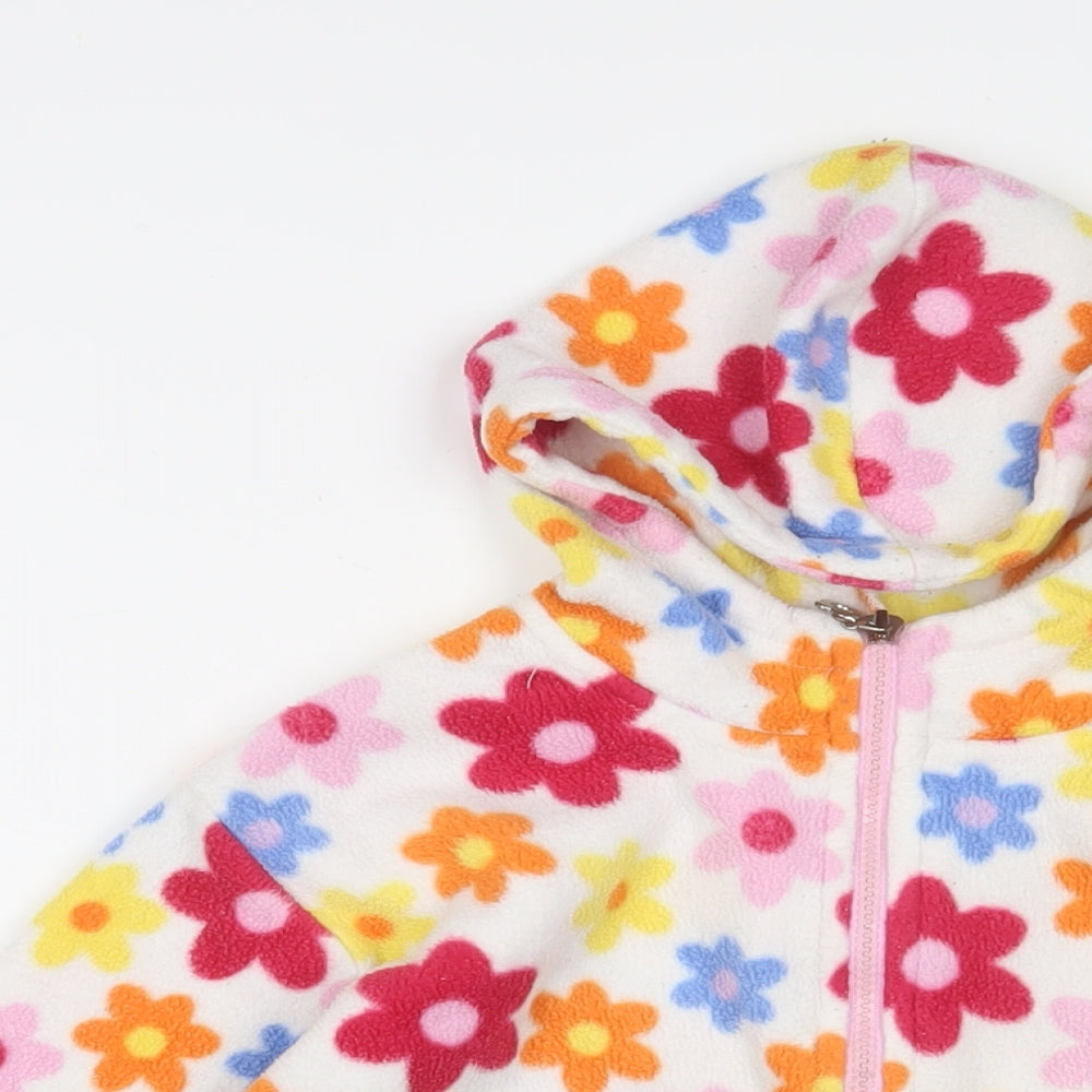 Peter Storm Girls Multicoloured Floral Polyester Pullover Hoodie Size 9-10 Years Zip