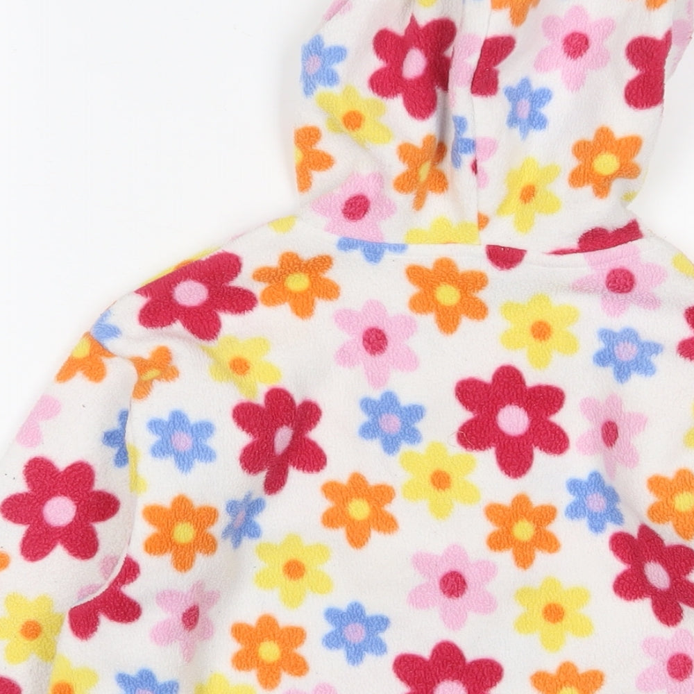 Peter Storm Girls Multicoloured Floral Polyester Pullover Hoodie Size 9-10 Years Zip