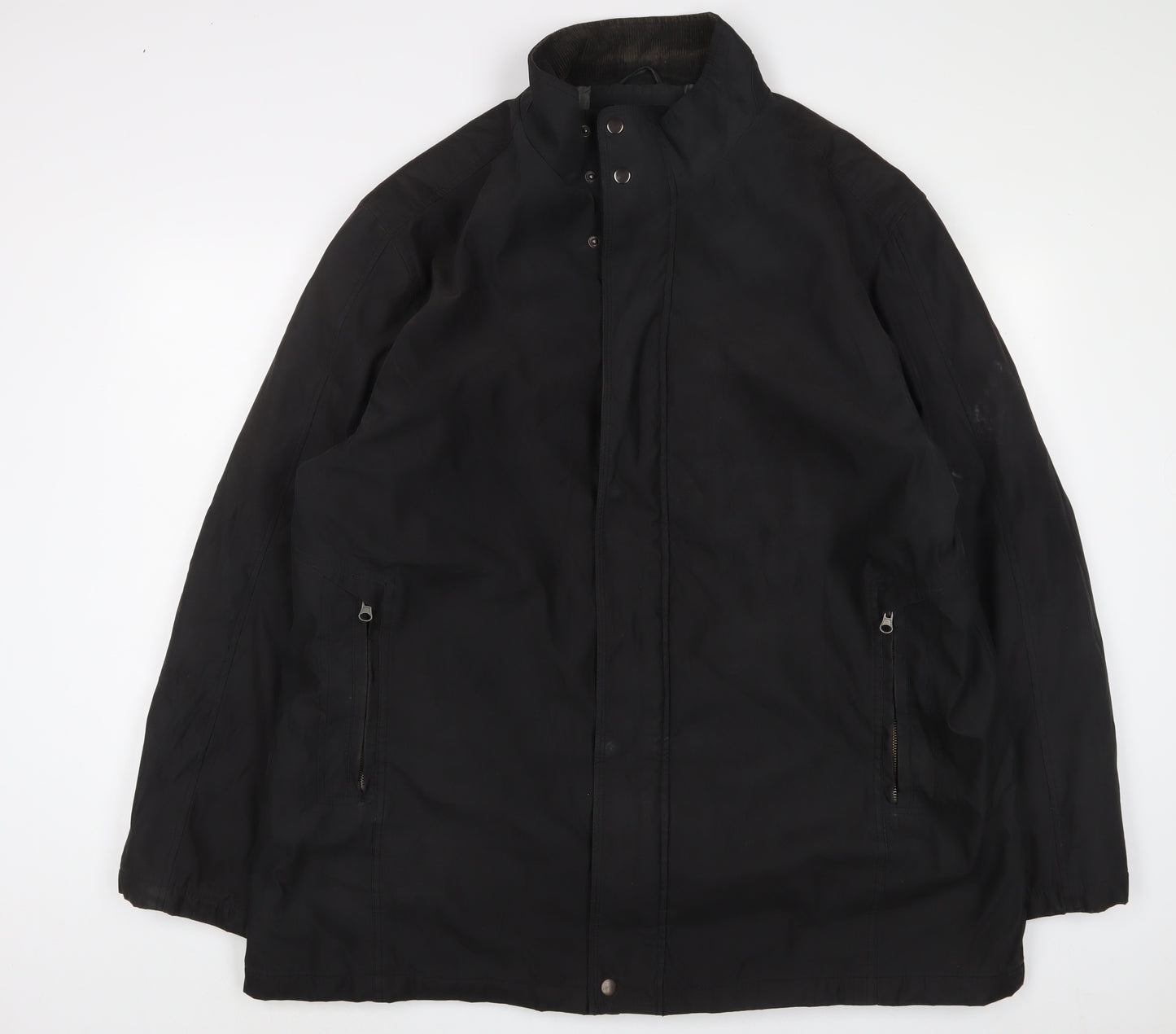 Henley & Knight Mens Black Jacket Coat Size 2XL Zip