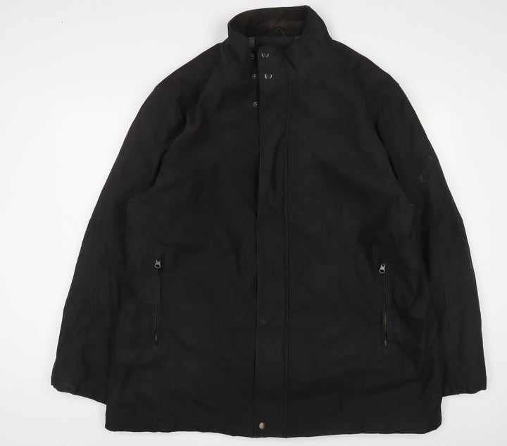 Henley & Knight Mens Black Jacket Coat Size 2XL Zip
