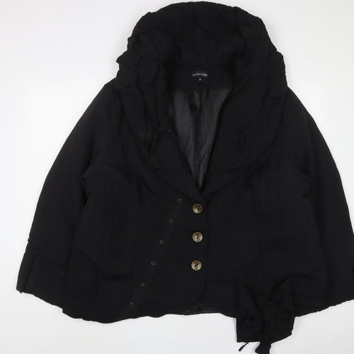Jean Marc Phillips Womens Black Jacket Coat Size 8 Button