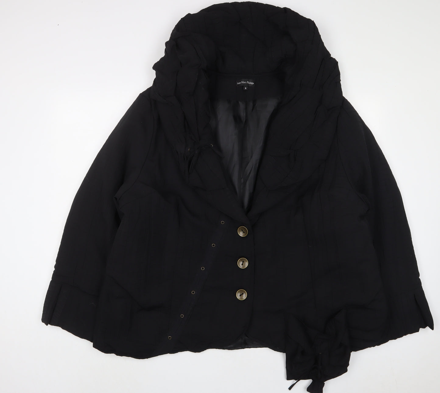 Jean Marc Phillips Womens Black Jacket Coat Size 8 Button