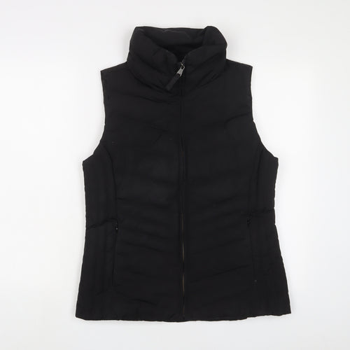 Talbots Womens Black Gilet Jacket Size M Zip - Zip Pockets