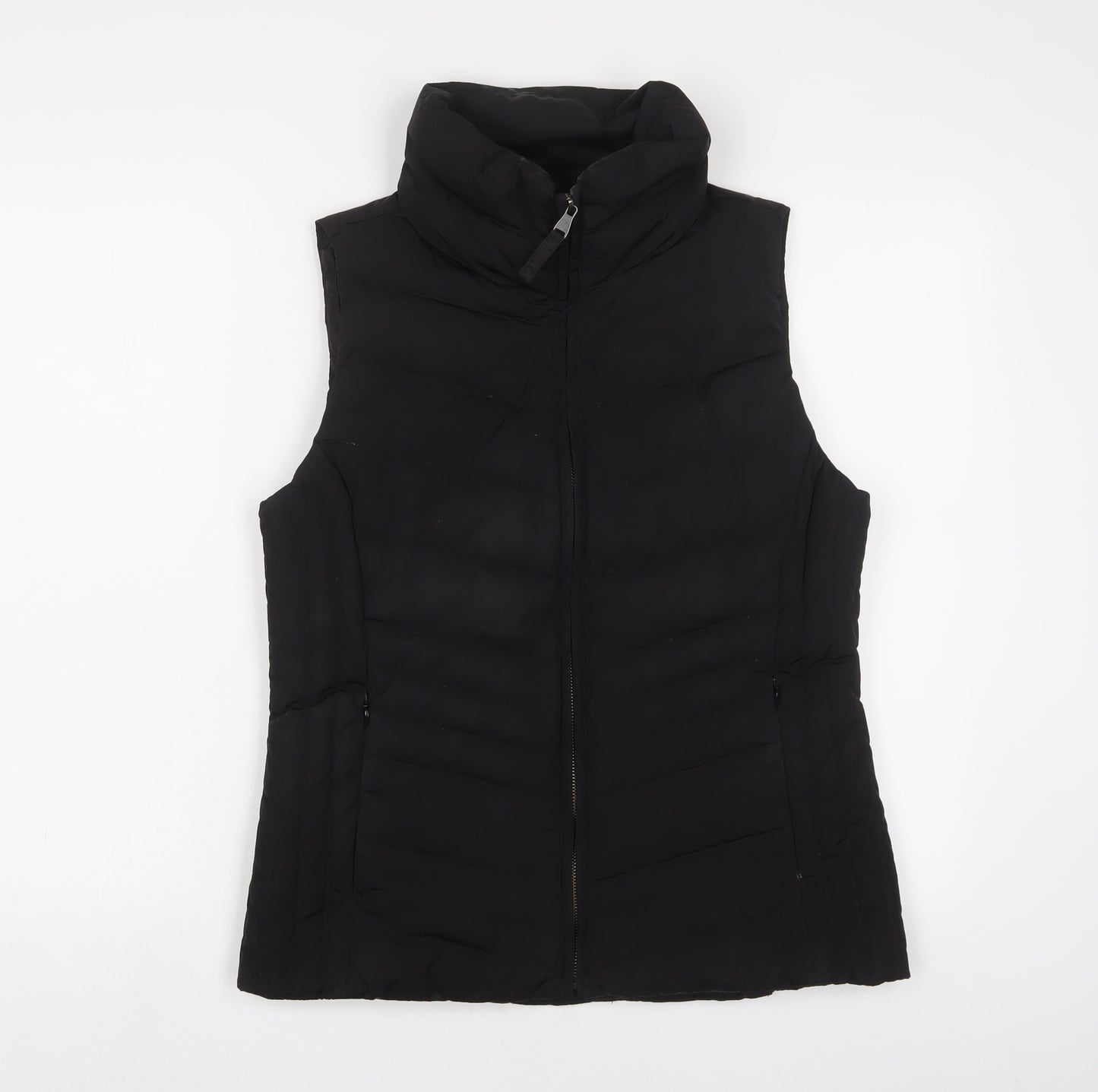 Talbots Womens Black Gilet Jacket Size M Zip - Zip Pockets