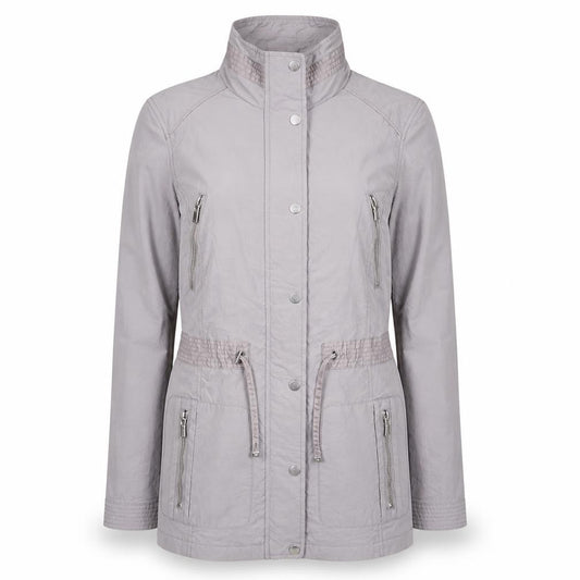 Front view of RJR.John Rocha women’s grey jacket, size UK 10, zip