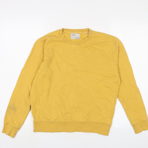 Colorful Standard Womens Yellow Cotton Pullover Sweatshirt Size S Pullover