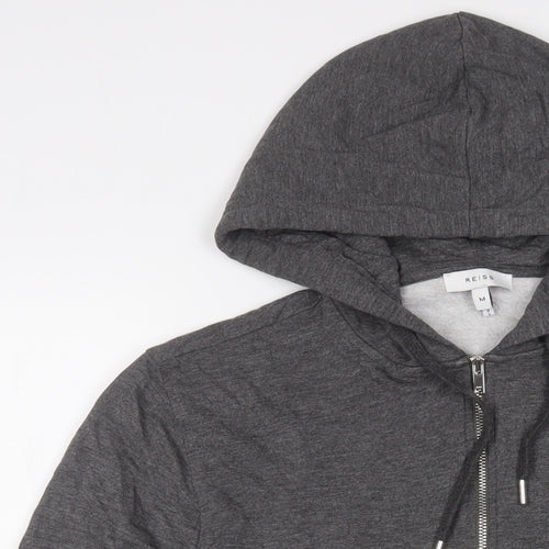 Reiss Mens Grey Cotton Full Zip Hoodie Size M